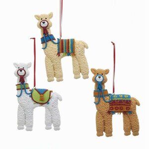 Kurt Adler Llama Ornaments Set 3